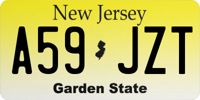NJ license plate A59JZT
