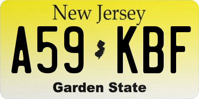 NJ license plate A59KBF