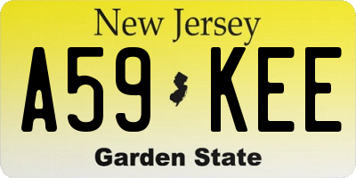 NJ license plate A59KEE