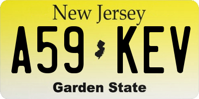 NJ license plate A59KEV