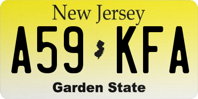 NJ license plate A59KFA