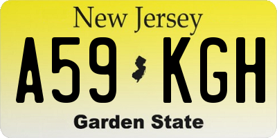 NJ license plate A59KGH