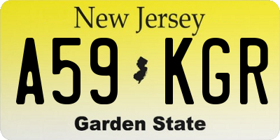 NJ license plate A59KGR
