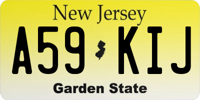 NJ license plate A59KIJ