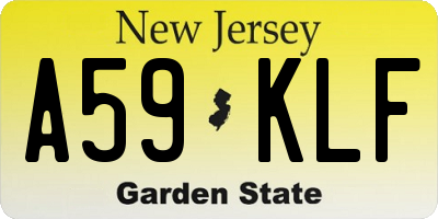 NJ license plate A59KLF