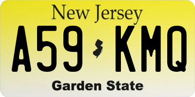 NJ license plate A59KMQ