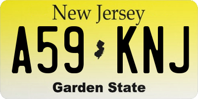 NJ license plate A59KNJ
