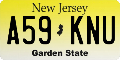 NJ license plate A59KNU