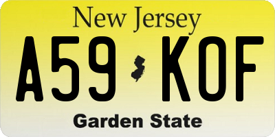 NJ license plate A59KOF