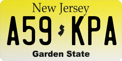 NJ license plate A59KPA