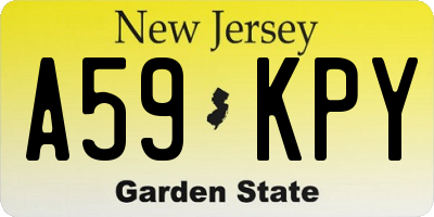 NJ license plate A59KPY