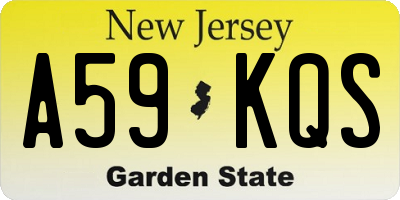 NJ license plate A59KQS