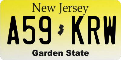 NJ license plate A59KRW
