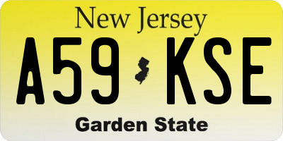 NJ license plate A59KSE