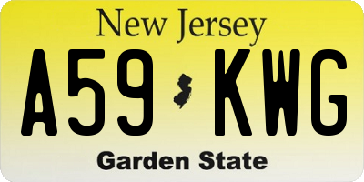 NJ license plate A59KWG