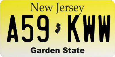 NJ license plate A59KWW