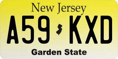 NJ license plate A59KXD