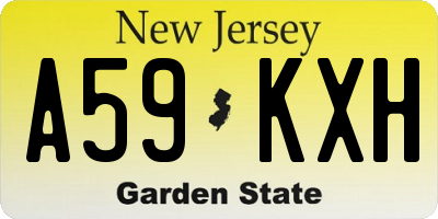 NJ license plate A59KXH