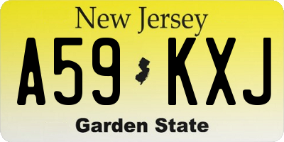NJ license plate A59KXJ
