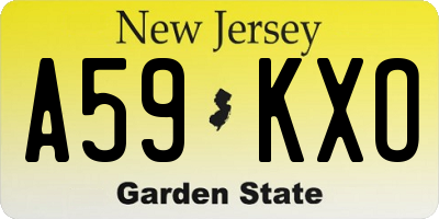 NJ license plate A59KXO