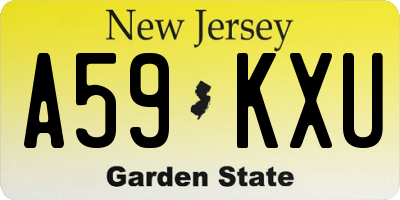 NJ license plate A59KXU