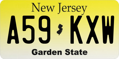 NJ license plate A59KXW