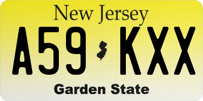 NJ license plate A59KXX