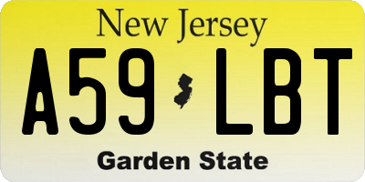 NJ license plate A59LBT