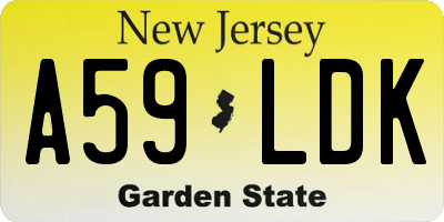 NJ license plate A59LDK