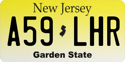 NJ license plate A59LHR