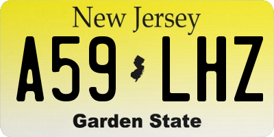 NJ license plate A59LHZ