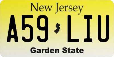 NJ license plate A59LIU