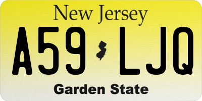 NJ license plate A59LJQ