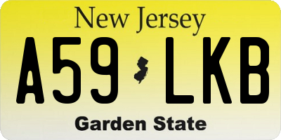 NJ license plate A59LKB