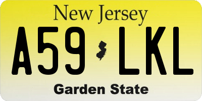 NJ license plate A59LKL