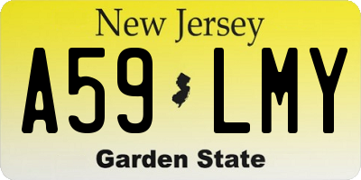 NJ license plate A59LMY