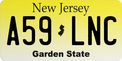 NJ license plate A59LNC