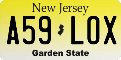 NJ license plate A59LOX