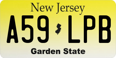 NJ license plate A59LPB