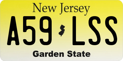 NJ license plate A59LSS