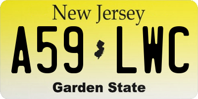 NJ license plate A59LWC