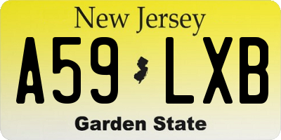 NJ license plate A59LXB
