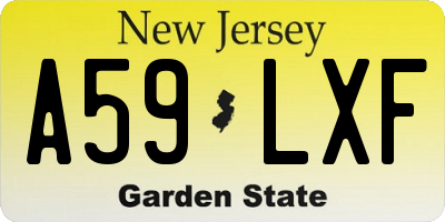 NJ license plate A59LXF