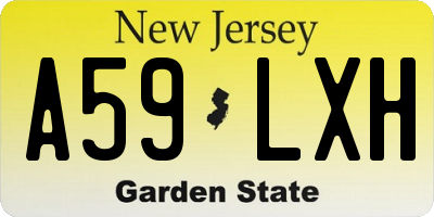 NJ license plate A59LXH