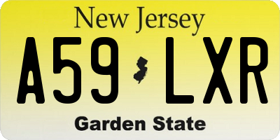 NJ license plate A59LXR