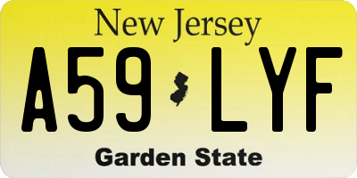 NJ license plate A59LYF