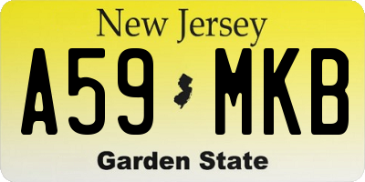 NJ license plate A59MKB