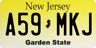NJ license plate A59MKJ