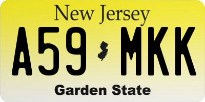 NJ license plate A59MKK