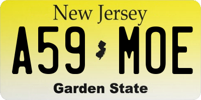 NJ license plate A59MOE